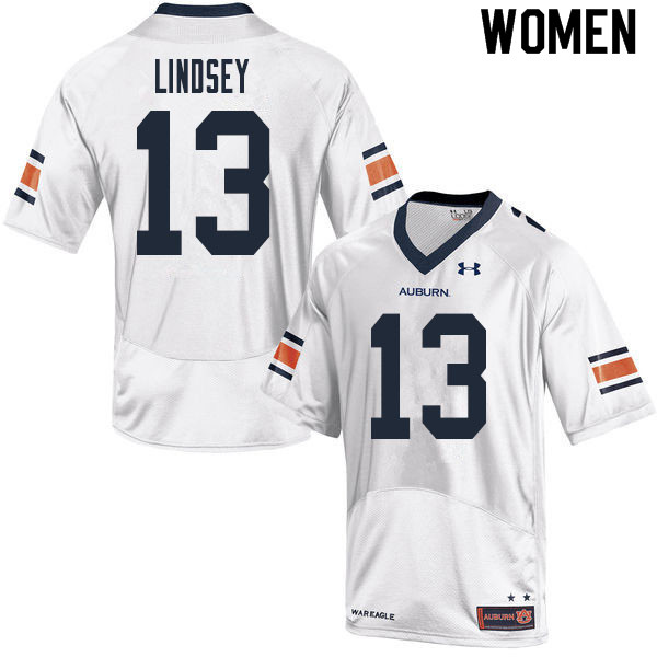 Auburn Tigers Women's Trey Lindsey #13 White Under Armour Stitched College 2020 NCAA Authentic Football Jersey MXA1774GR